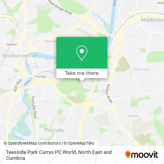 Teesside Park Currys PC World map