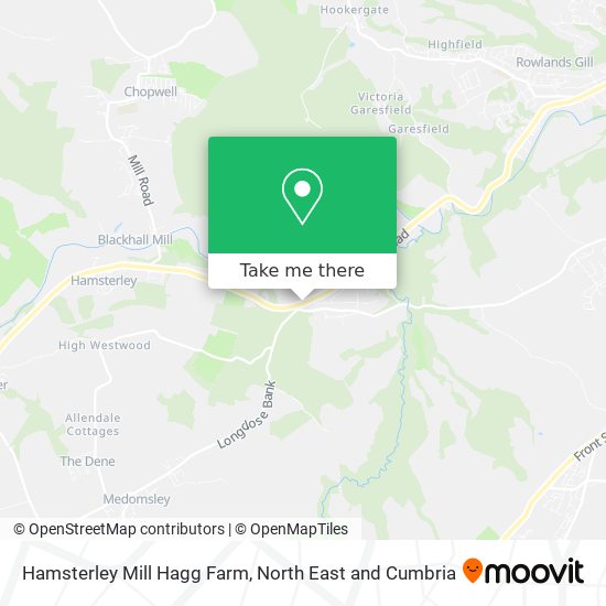 Hamsterley Mill Hagg Farm map