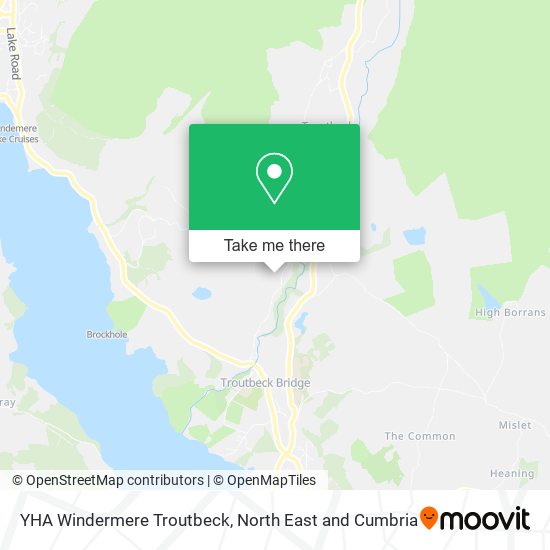 YHA Windermere Troutbeck map