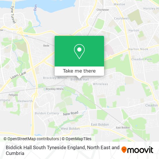 Biddick Hall South Tyneside England map