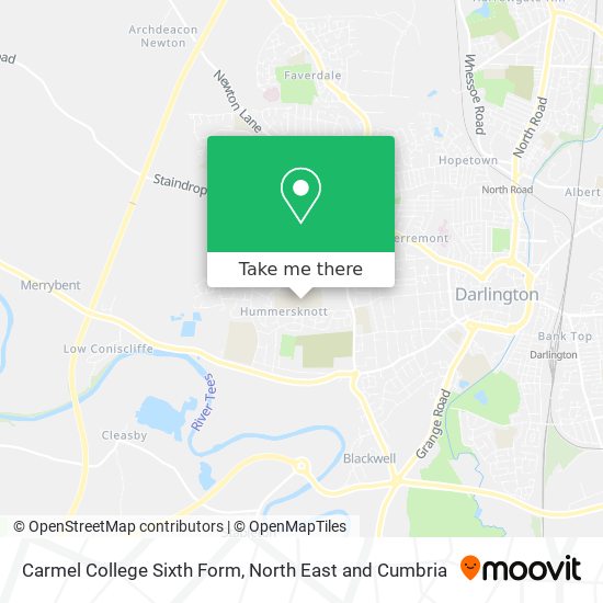 Carmel College Sixth Form map