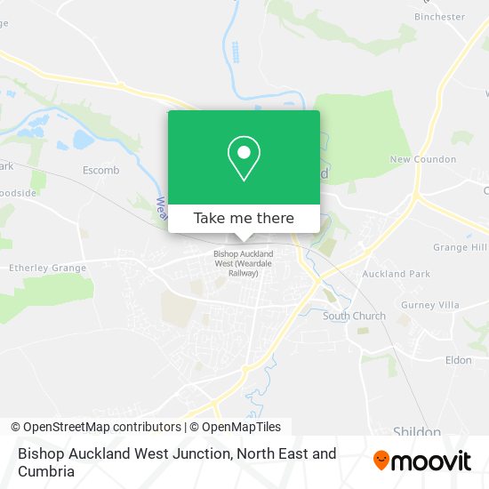 Bishop Auckland West Junction map