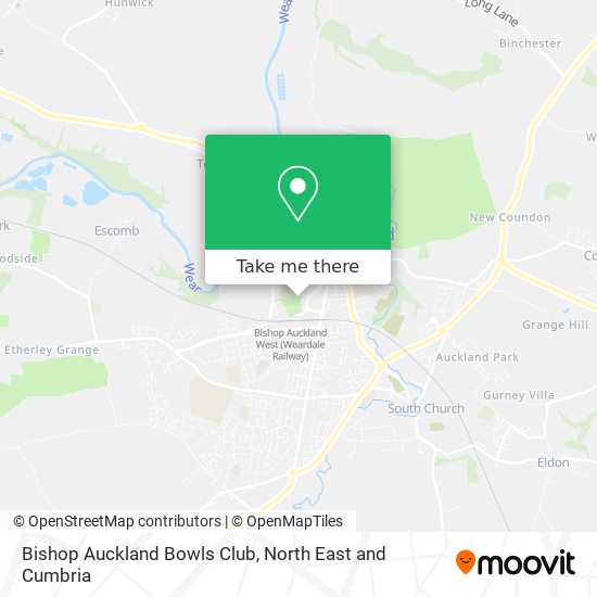 Bishop Auckland Bowls Club map