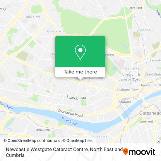 Newcastle Westgate Cataract Centre map