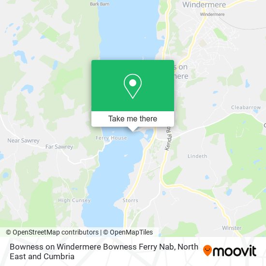 Bowness on Windermere Bowness Ferry Nab map