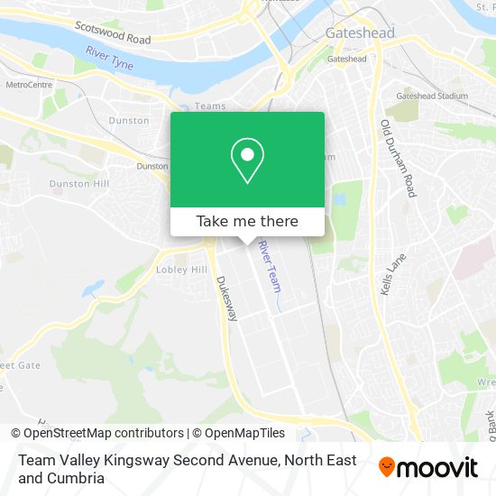 Team Valley Kingsway Second Avenue map