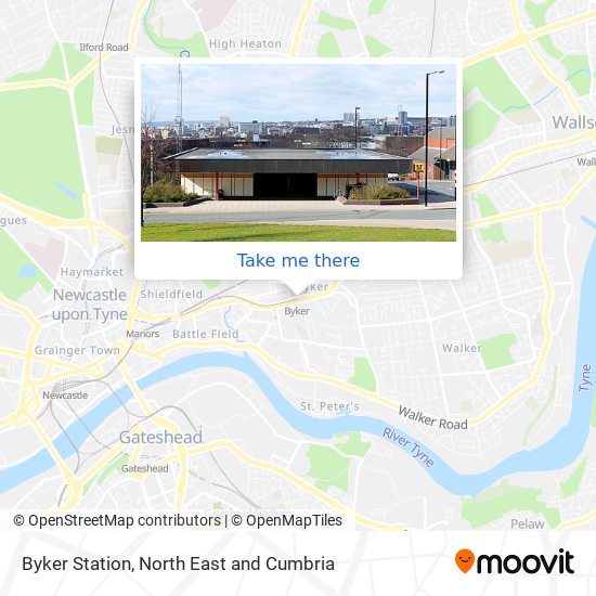 Byker Station map