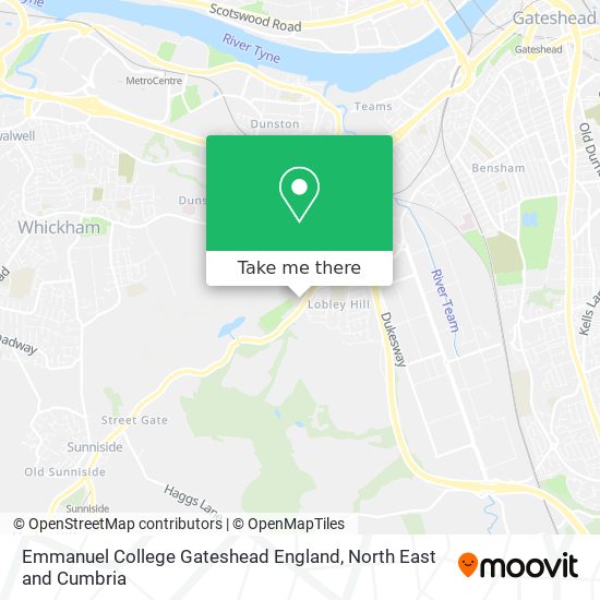 Emmanuel College Gateshead England map