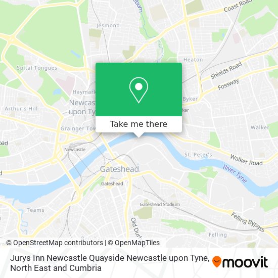 Jurys Inn Newcastle Quayside Newcastle upon Tyne map