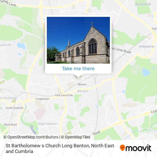 St Bartholomew s Church Long Benton map