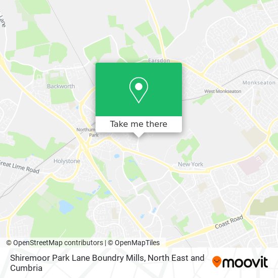 Shiremoor Park Lane Boundry Mills map