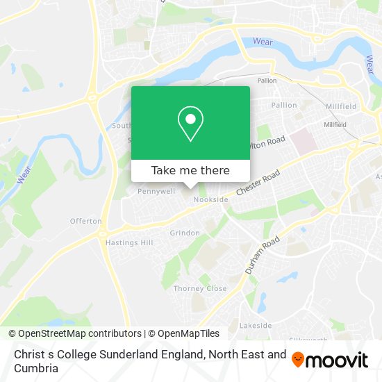 Christ s College Sunderland England map