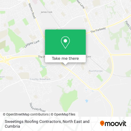 Sweetings Roofing Contractors map