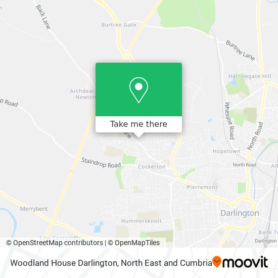 How to get to Woodland House Darlington by Bus or Train?