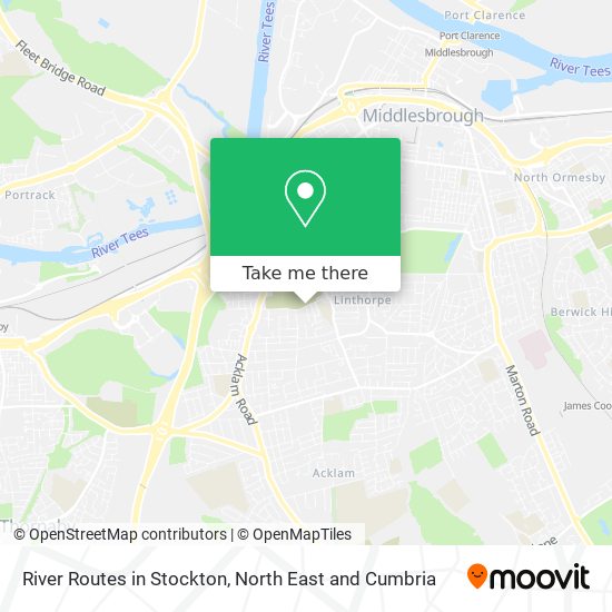 River Routes in Stockton map