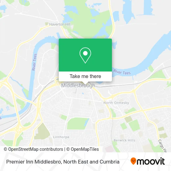 Premier Inn Middlesbro map