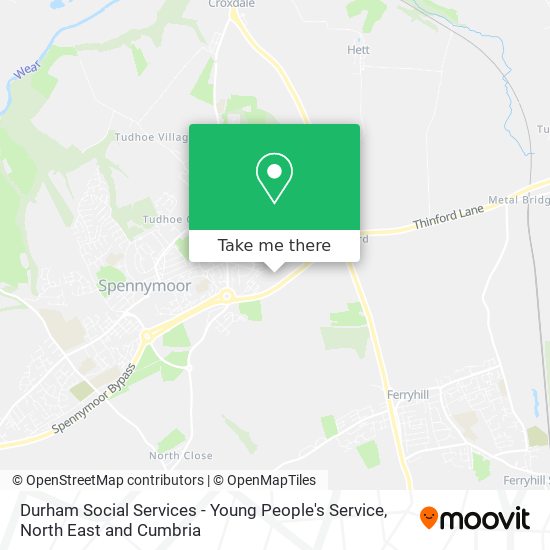 Durham Social Services - Young People's Service map