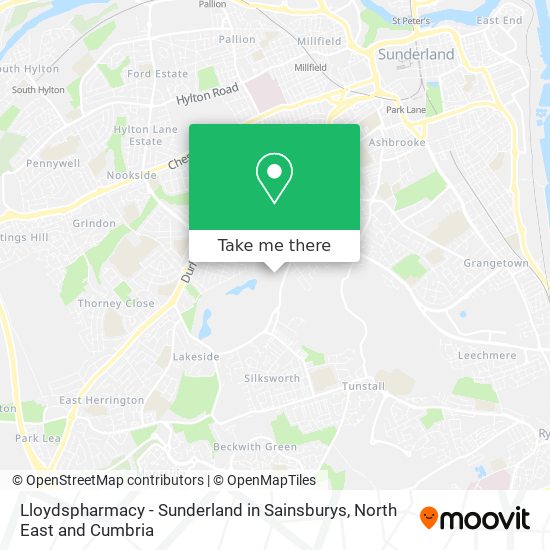Lloydspharmacy - Sunderland in Sainsburys map