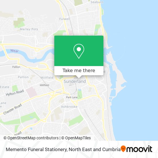 Memento Funeral Stationery map