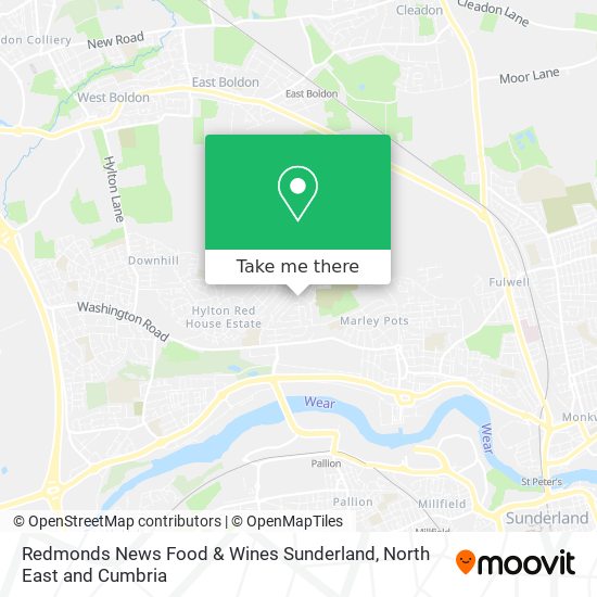 Redmonds News Food & Wines Sunderland map