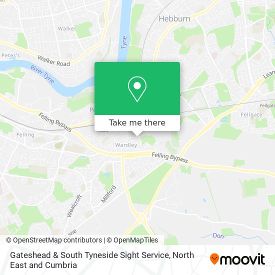 Gateshead & South Tyneside Sight Service map