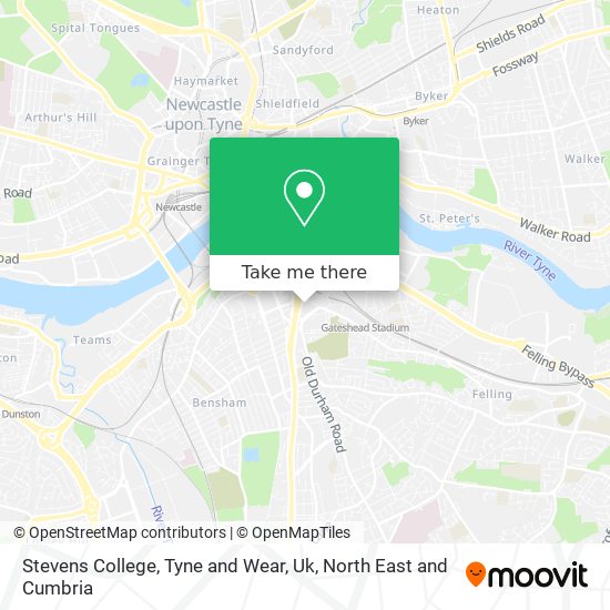 Stevens College, Tyne and Wear, Uk map