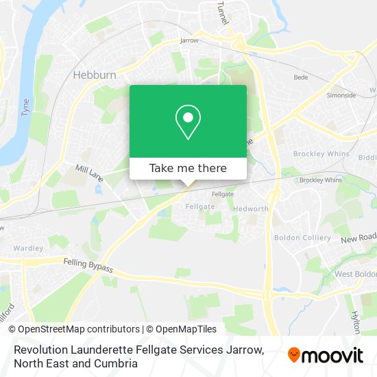 Revolution Launderette Fellgate Services Jarrow map