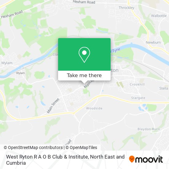 West Ryton R A O B Club & Institute map