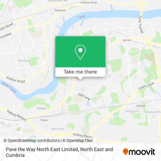 Pave the Way North East Limited map