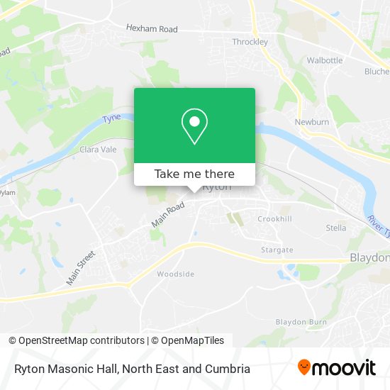 Ryton Masonic Hall map