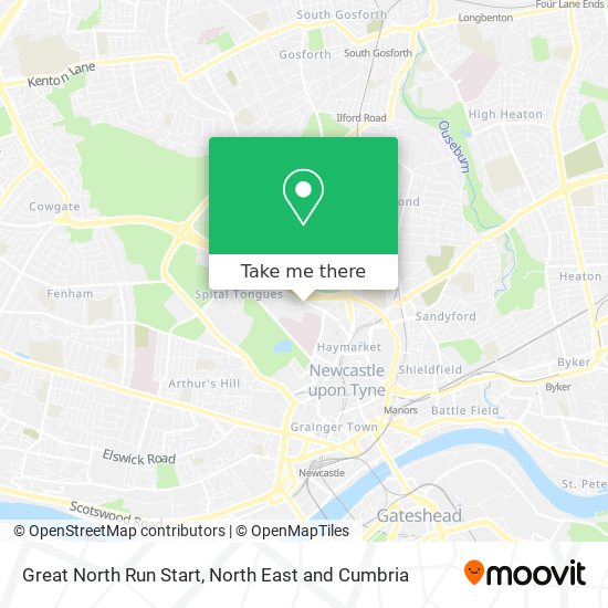 Great North Run Start map