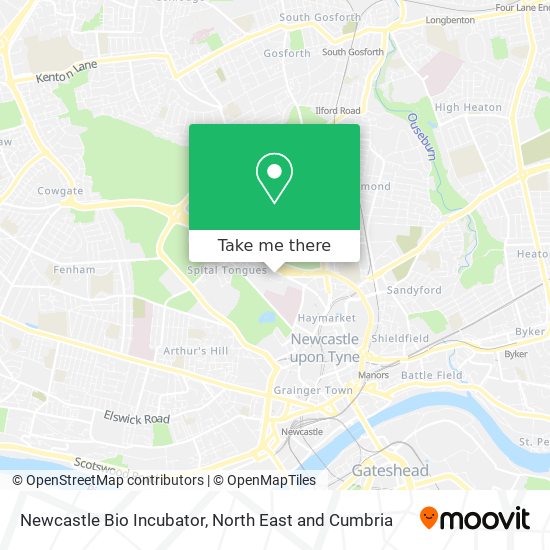 Newcastle Bio Incubator map