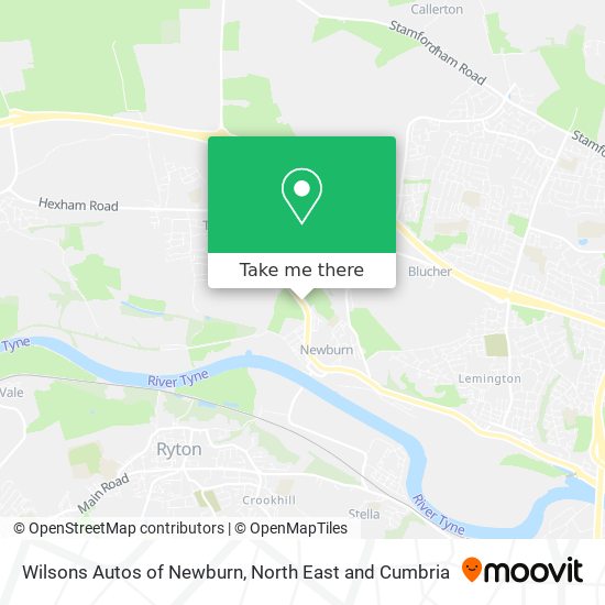 Wilsons Autos of Newburn map