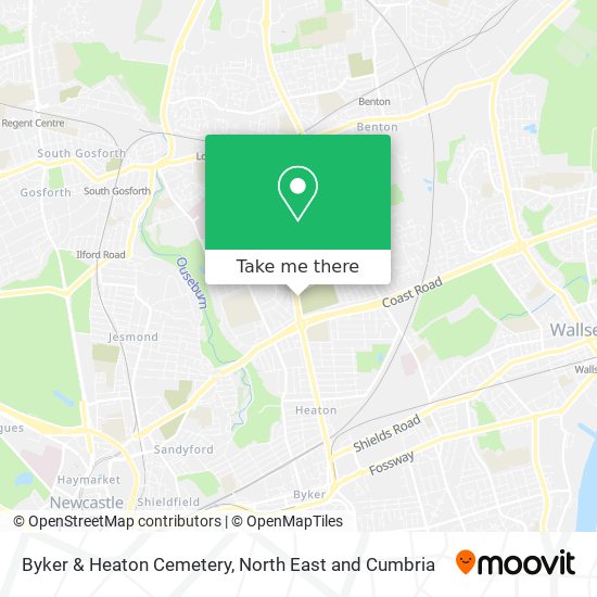 Byker & Heaton Cemetery map