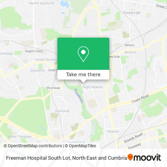Freeman Hospital South Lot map