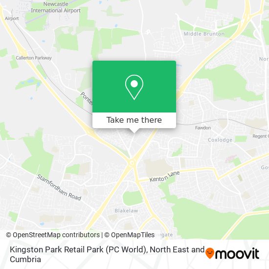 Kingston Park Retail Park (PC World) map