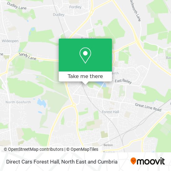 Direct Cars Forest Hall map