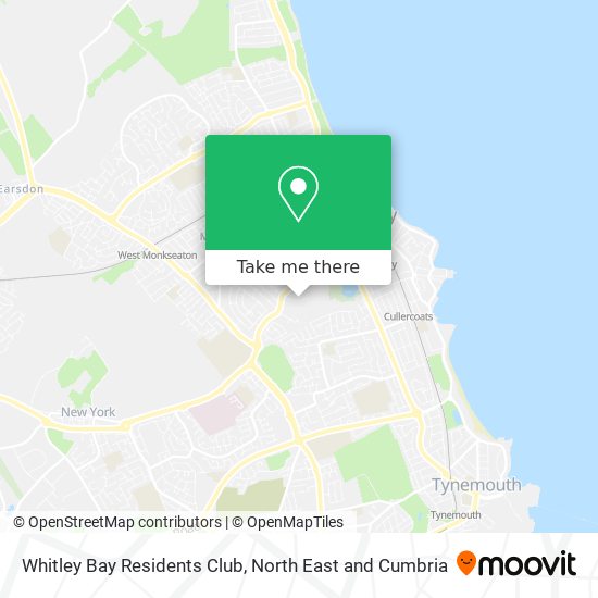 Whitley Bay Residents Club map