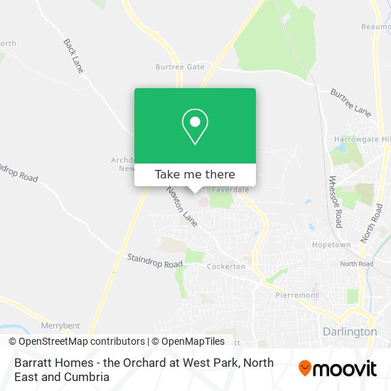 Barratt Homes - the Orchard at West Park map