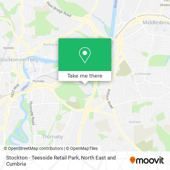 Stockton - Teesside Retail Park map