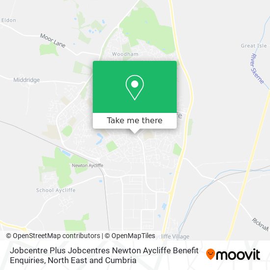 Jobcentre Plus Jobcentres Newton Aycliffe Benefit Enquiries map