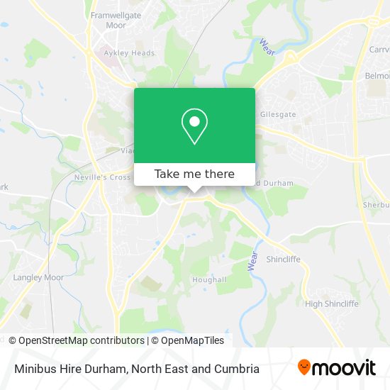 Minibus Hire Durham map