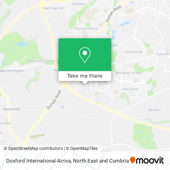 Doxford International-Arriva map