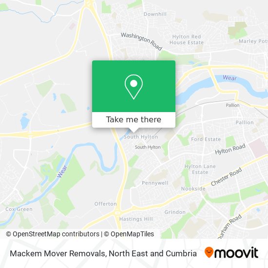 Mackem Mover Removals map