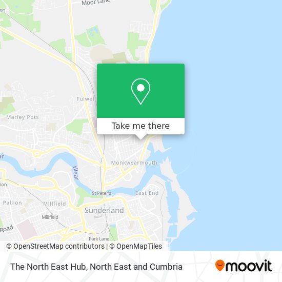 The North East Hub map