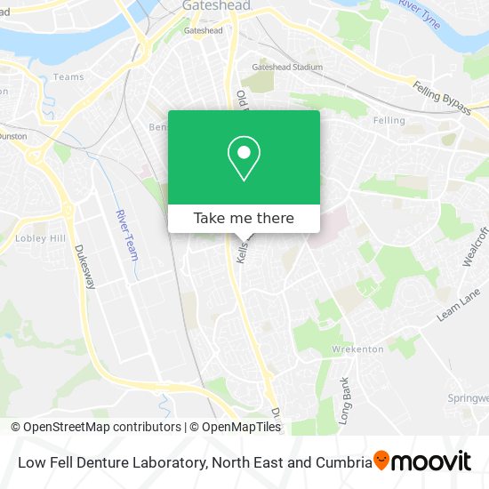 Low Fell Denture Laboratory map