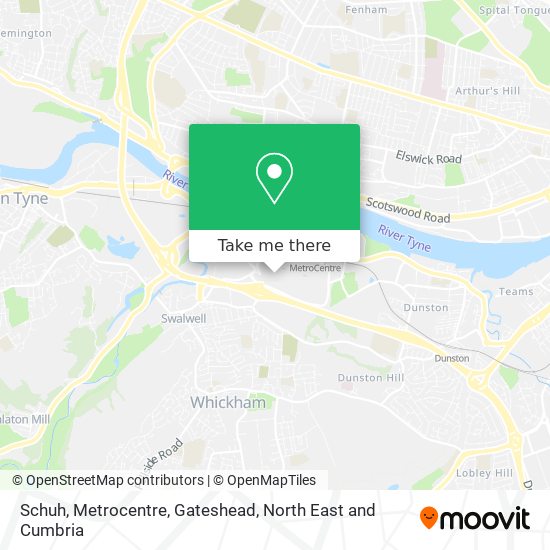 Schuh, Metrocentre, Gateshead map