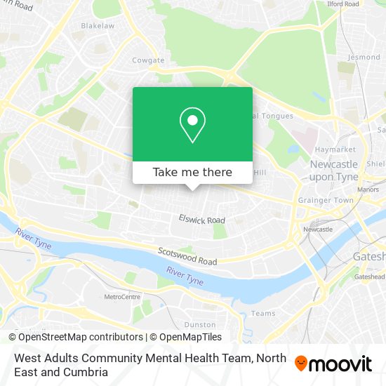 West Adults Community Mental Health Team map