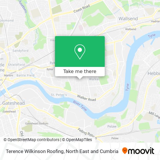 Terence Wilkinson Roofing map