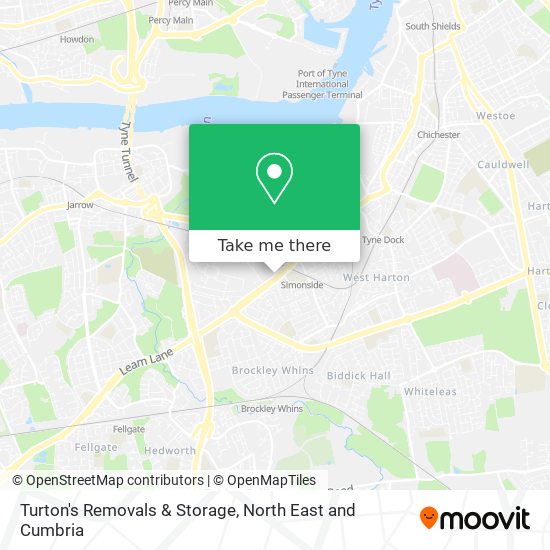 Turton's Removals & Storage map